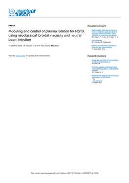 Modeling and Control of Plasma Rotation for NSTX Using