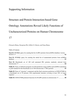 Supporting Information Structure and Protein Interaction-Based Gene