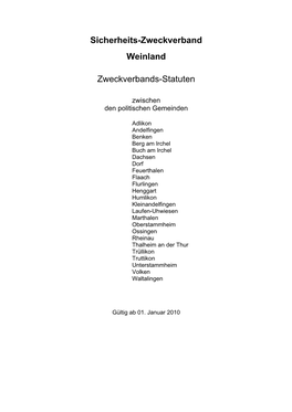 Sicherheits-Zweckverband Weinland Zweckverbands-Statuten