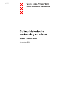 Cultuurhistorische Verkenning En Advies