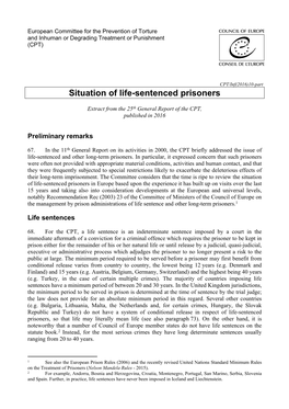 Situation of Life-Sentenced Prisoners