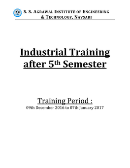 Industrial Training After 5Th Semester