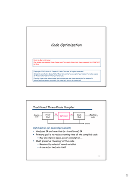 Code Optimization