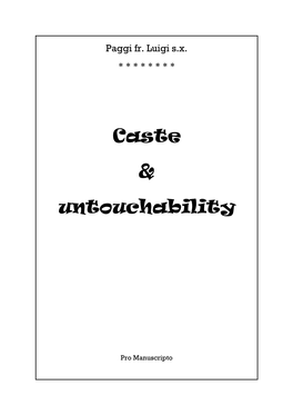 Caste & Untouchability