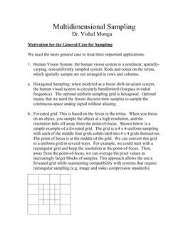 Multidimensional Sampling Dr