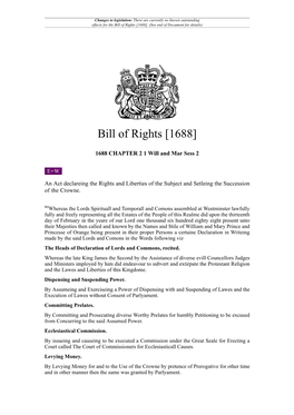 Bill of Rights [1688]