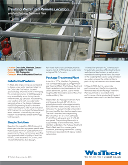 Treating Water in a Remote Location Westech Package Treatment Plant