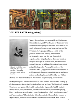 Walter Pater (1839-1894)