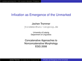 Infixation As Emergence of the Unmarked