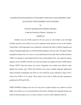 Integrated Management of Southern Corn Rust and Northern Corn