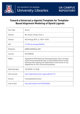 Toward a Universal Μ-Agonist Template for Template-Based