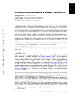 High-Assurance Separation Kernels: a Survey on Formal Methods