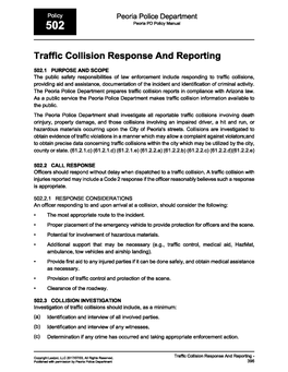 Traffic Collision Response and Reporting