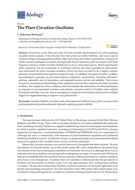 The Plant Circadian Oscillator