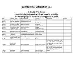 2018 Summer Celebration Sale