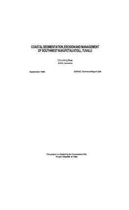 Coastal Sedimentation, Erosion and Management of Southwest Nukufetau Atoll, Tuvalu