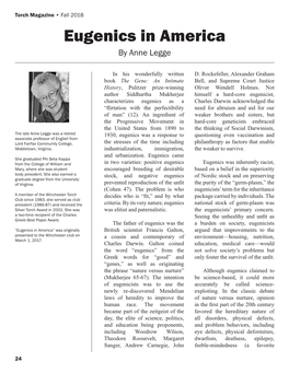 Eugenics in America by Anne Legge