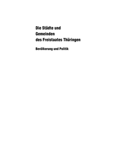 Die Städte Und Gemeinden Des Freistaates Thüringen