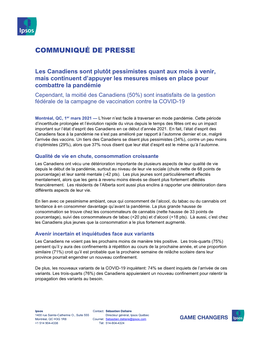 Communiqué De Presse