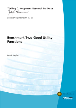 Benchmark Two-Good Utility Functions