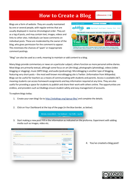 Introduction to Blogs