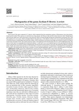Phylogenetics of the Genus Sechium P. Brown: a Review Luis A