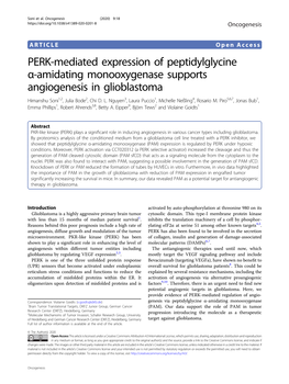 PERK-Mediated Expression of Peptidylglycine Α-Amidating