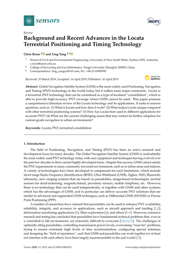 Background and Recent Advances in the Locata Terrestrial Positioning and Timing Technology