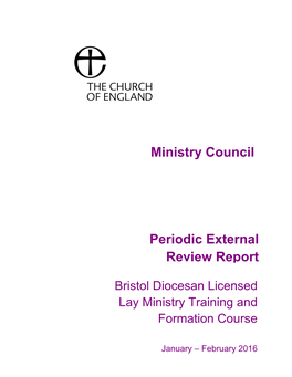 Ministry Council Periodic External Review Report