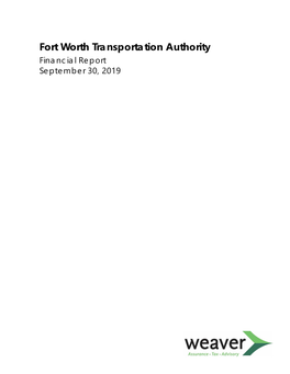 Fort Worth Transportation Authority Financial Report September 30, 2019