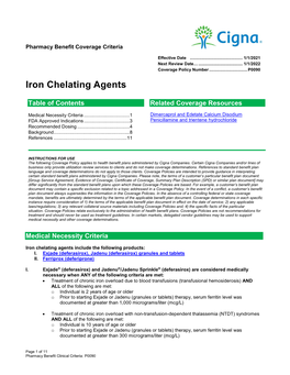 Iron Chelating Agents