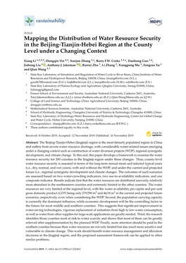 Mapping the Distribution of Water Resource Security in the Beijing-Tianjin-Hebei Region at the County Level Under a Changing Context