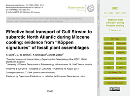 Effective Heat Transport During Miocene Cooling