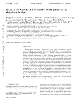 Snake in the Clouds: a New Nearby Dwarf Galaxy in the Magellanic Bridge ∗ Sergey E