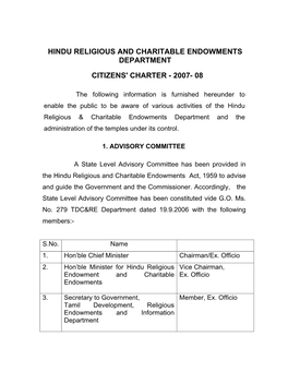 Hindu Religious and Charitable Endowments Department