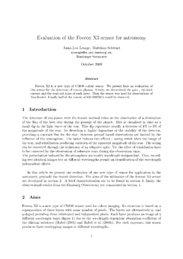 Evaluation of the Foveon X3 Sensor for Astronomy