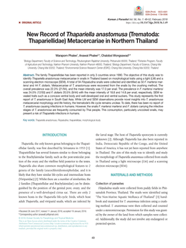 Metacercariae in Northern Thailand