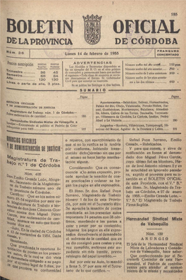 Boletin Oficial De La Provincia D E Có Rd O Ba