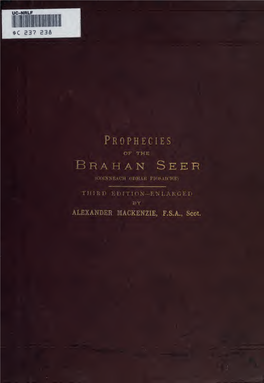 The Prophecies of the Brahan Seer (Coinneach Odhar Fiosaiche)