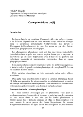 Carte Phonétique Du [L]