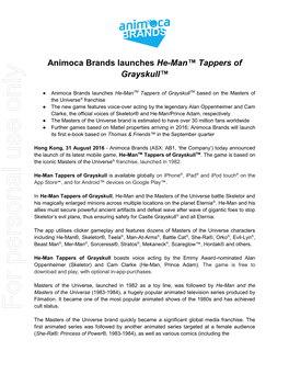 Animoca Brands Launches He-Man™ Tappers of Grayskull™