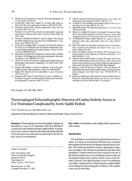 Transesophageal Echocardiographic Detection of Cardiac Embolic Source in Cor Triatriatum Complicated by Aortic Saddle Emboli