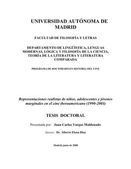 Representaciones Realistas De Niños, Adolescentes Y Jóvenes Marginales En El Cine Iberoamericano (1990-2003)