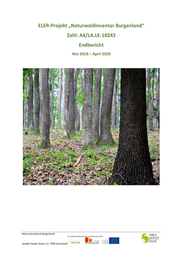 „Naturwaldinventar Burgenland“ Zahl: A4/LA.LE-10243 Endbericht Mai 2018 – April 2020