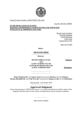 High Court Judgment Template