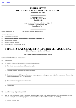 FIDELITY NATIONAL INFORMATION SERVICES, INC. (Name of Registrant As Specified in Its Charter)