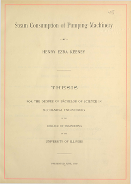 Steam Consumption of Pumping Machinery
