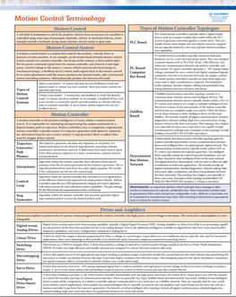 Motion Control Terminology