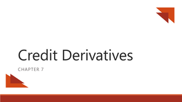 Credit Derivatives