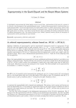 Supersymmetry in the Quark-Diquark and the Baryon-Meson Systems